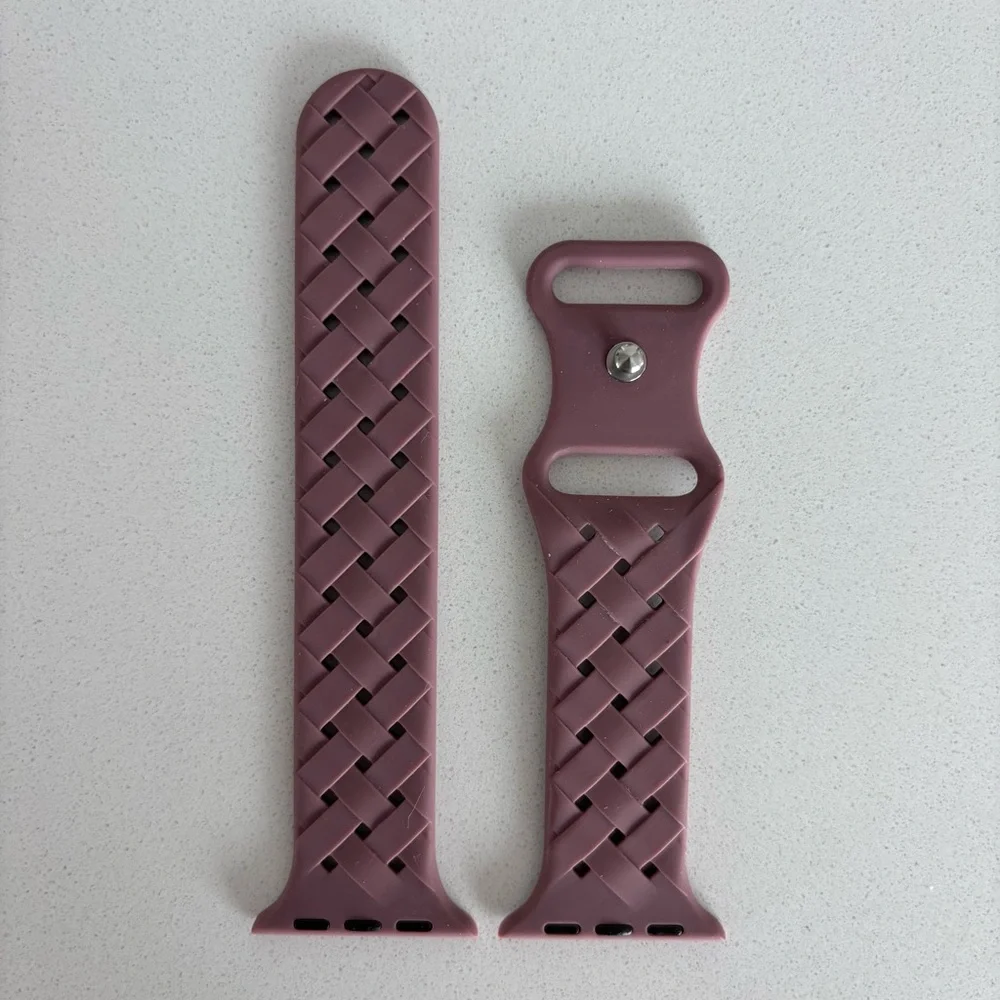 38/40/41 MM mauve purple/brown woven Apple Watch silicone band